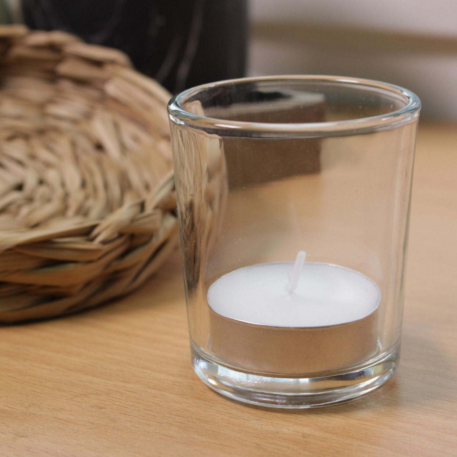 GLIMMA unscented candle in a metal cup - IKEA CA