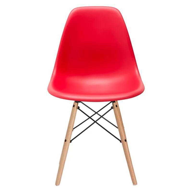 Plata Decor Eiffel Kids Chair with Wood Legs in Red Color Walmart