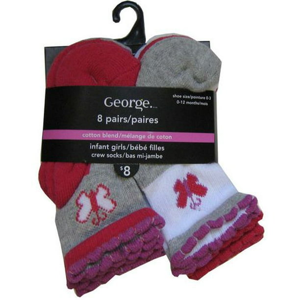 Chaussettes de marin en mélange de coton George pour bébé fille en 8 paires