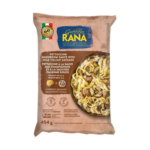 Fettuccine À La Sauce Aux Champignons Et À La Saucisse Italienne Douce Rana 454g