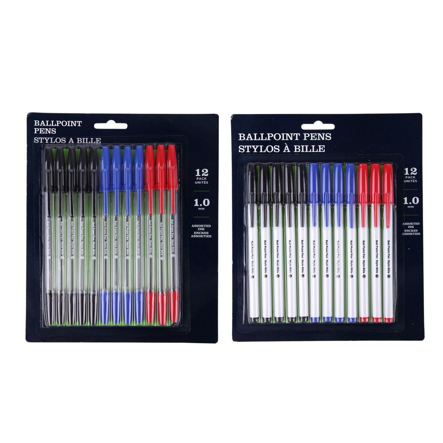 1.0 mm Assorted Ink Ball Point Pens Walmart Canada