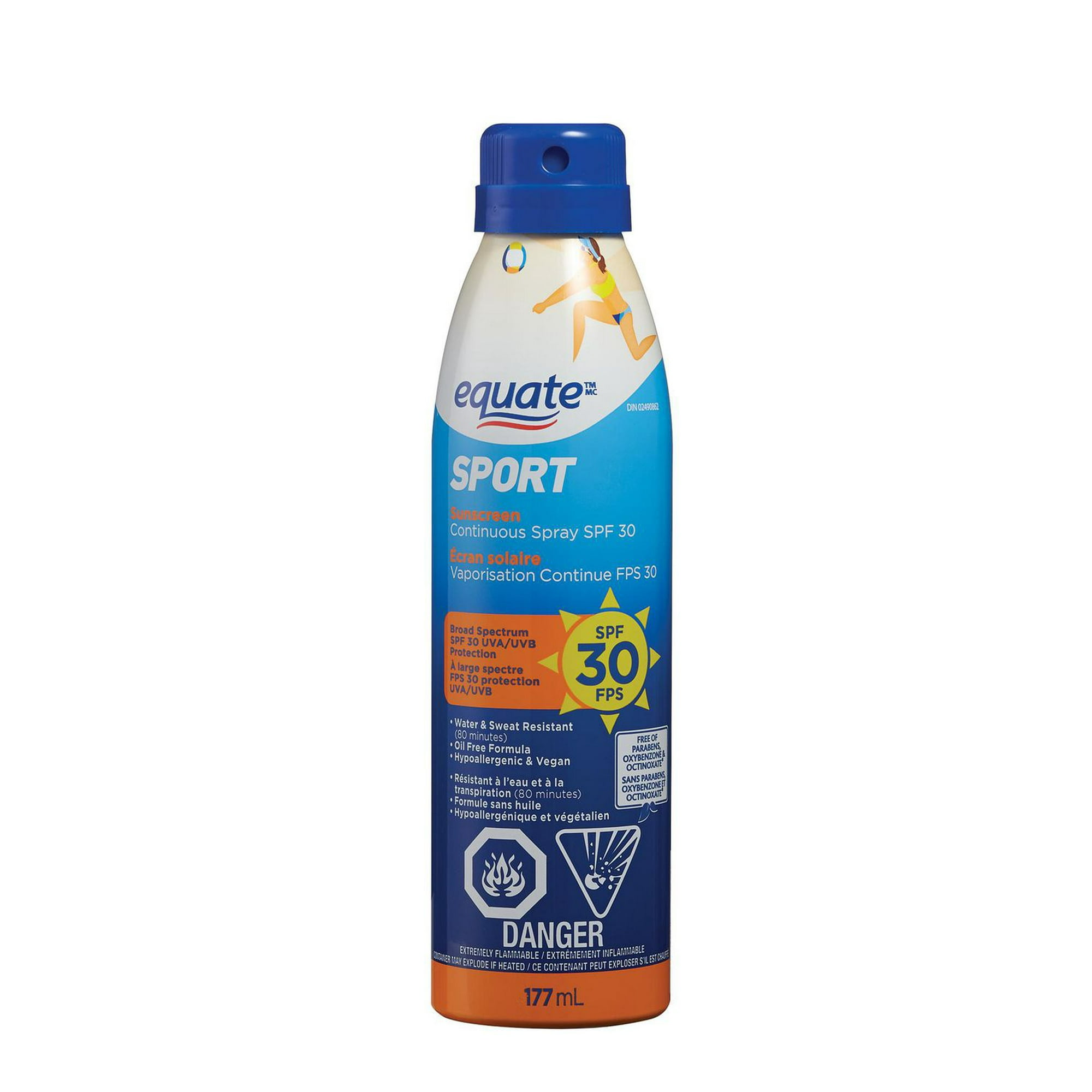 Equate Sport SPF 30 Continuous Spray Sunscreen, 177mL 