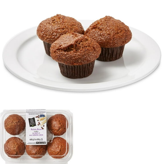 Muffins au son et aux raisins secs Mon marché fraîcheur