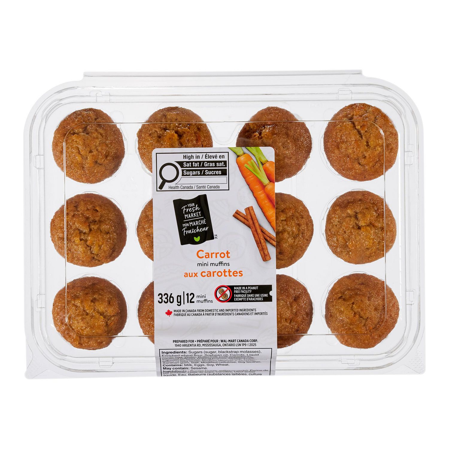 Your Fresh Market Carrot Mini Muffins, 12 muffins, 336 g total