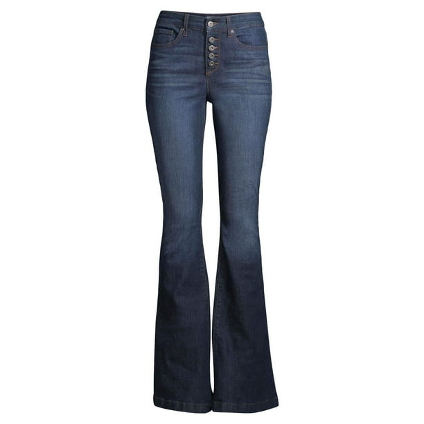 Sofia Jeans by Sofia Vergara Women's Melisa Flare Front Seam with Buttons  Jeans 