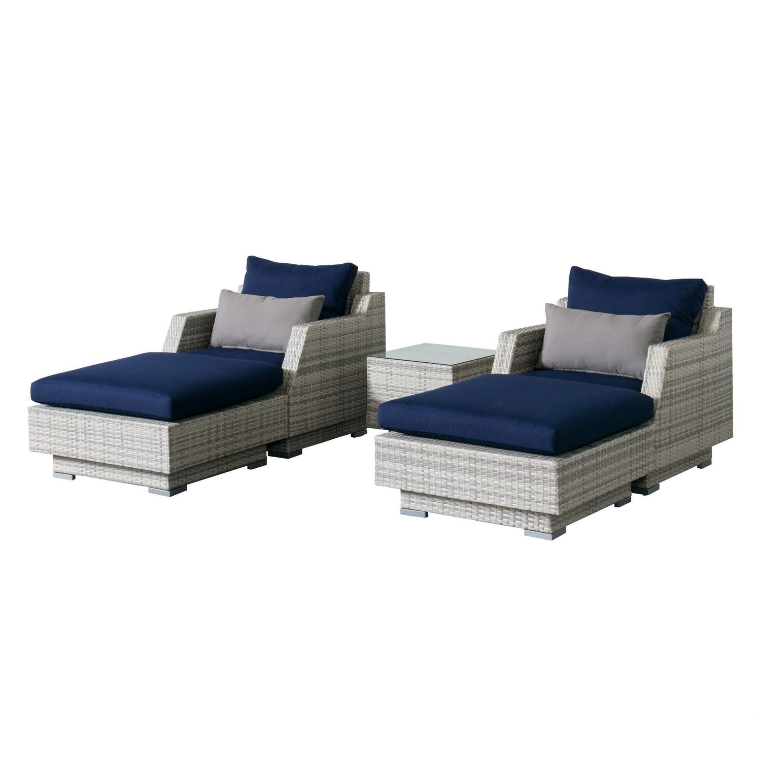 CorLiving Azure Navy Sunbrella Wicker Patio Sectional Set Walmart Canada
