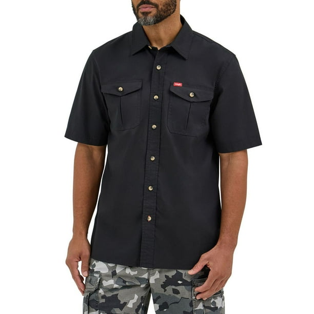 Wrangler Men's Short Sleeve Twill Shirt, Short Sleeve Twill