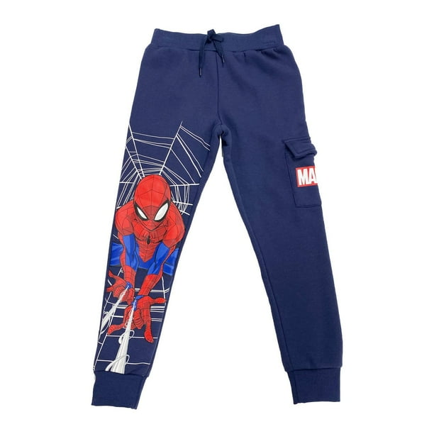 Nautinati Boys' 100% Cotton Stretchable Marvel Spiderman Pigment Print Joggers