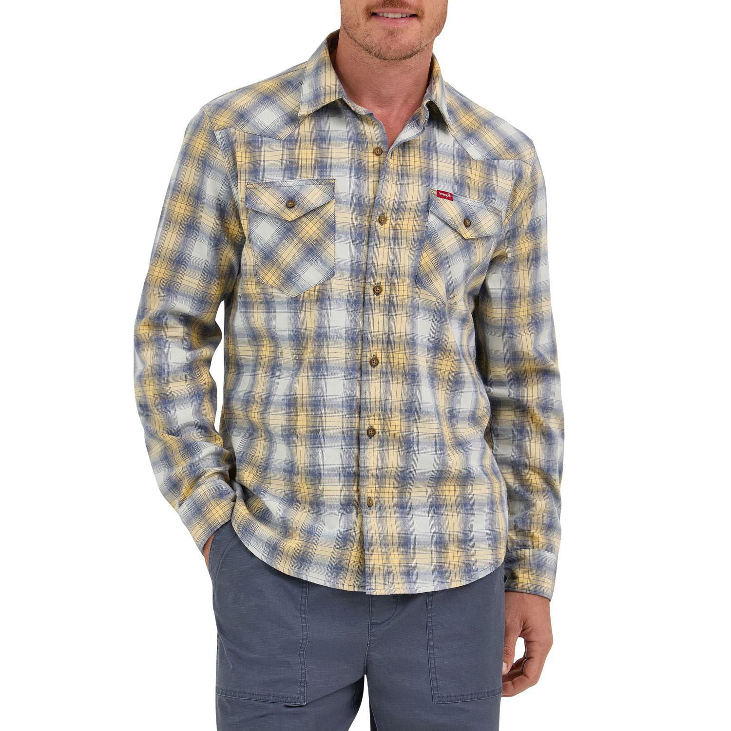 Wrangler Men's Long Sleeve Plaid Shirt