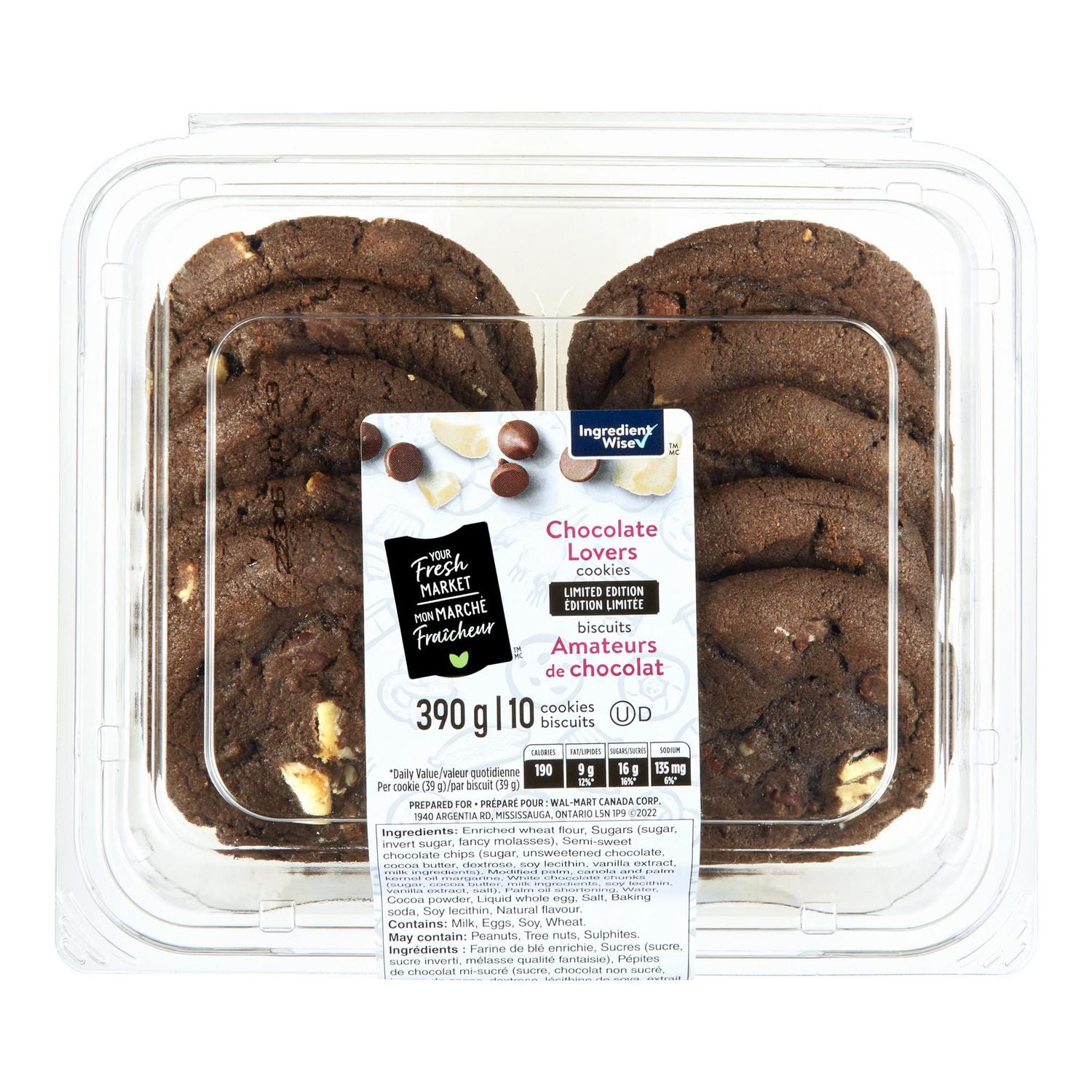 Your Fresh Market Chocolate Lovers Cookies, 10 cookies, 390 g