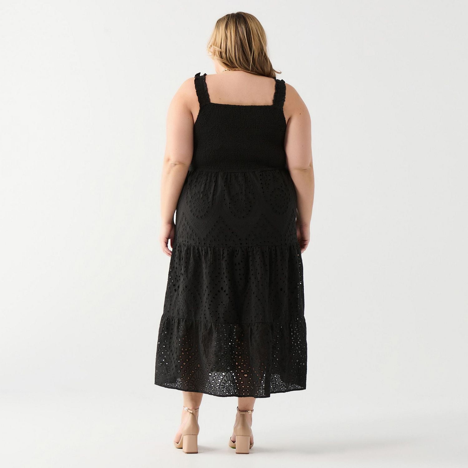 DV Smocked bodice lace eyelet maxi dress