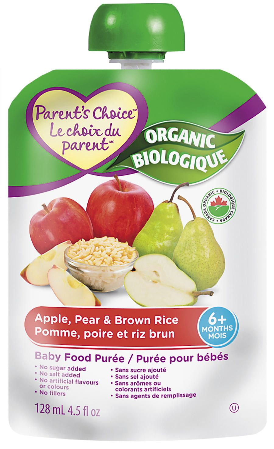Parent�s Choice Organic Baby Food Puree Apple, Pear