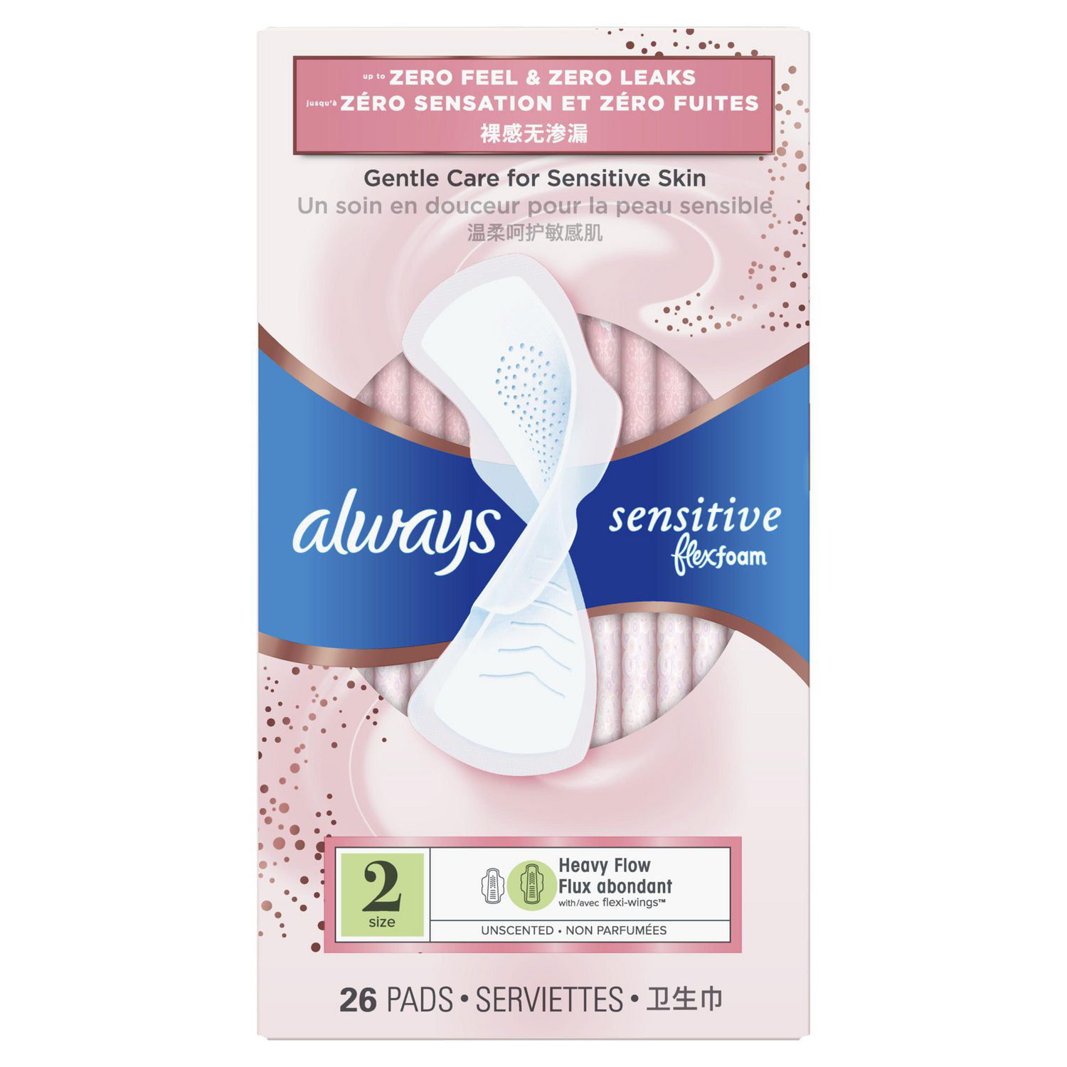 Always Maxi Pads Size 5 Extra Heavy Overnight Absorbency Unscented with  Wings, 20 Pads 