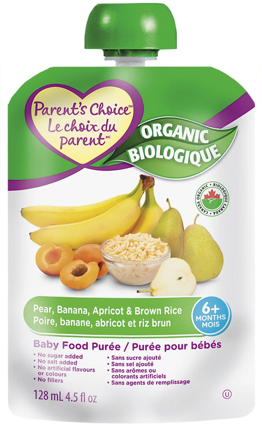 Parent�s Choice Organic Baby Food Puree Pear, Banana