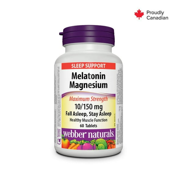 Webber Naturals, Mélatonine Magnésium 10/150 mg 60 comprimés