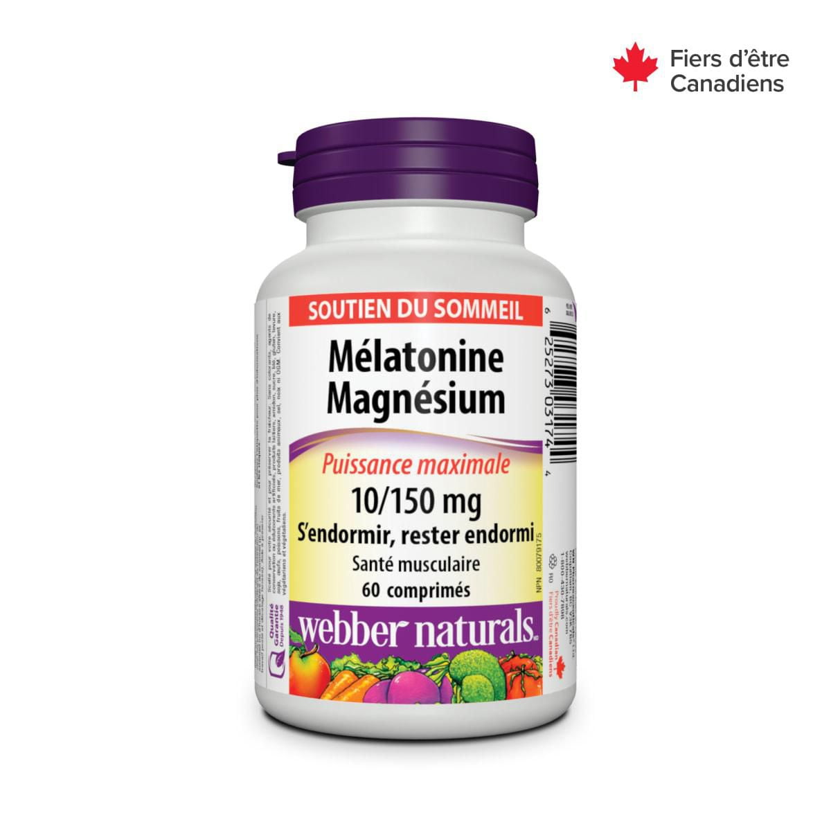 Webber Naturals, Melatonin Magnesium, 10/150 mg, Sleep Support, 60 Tablets