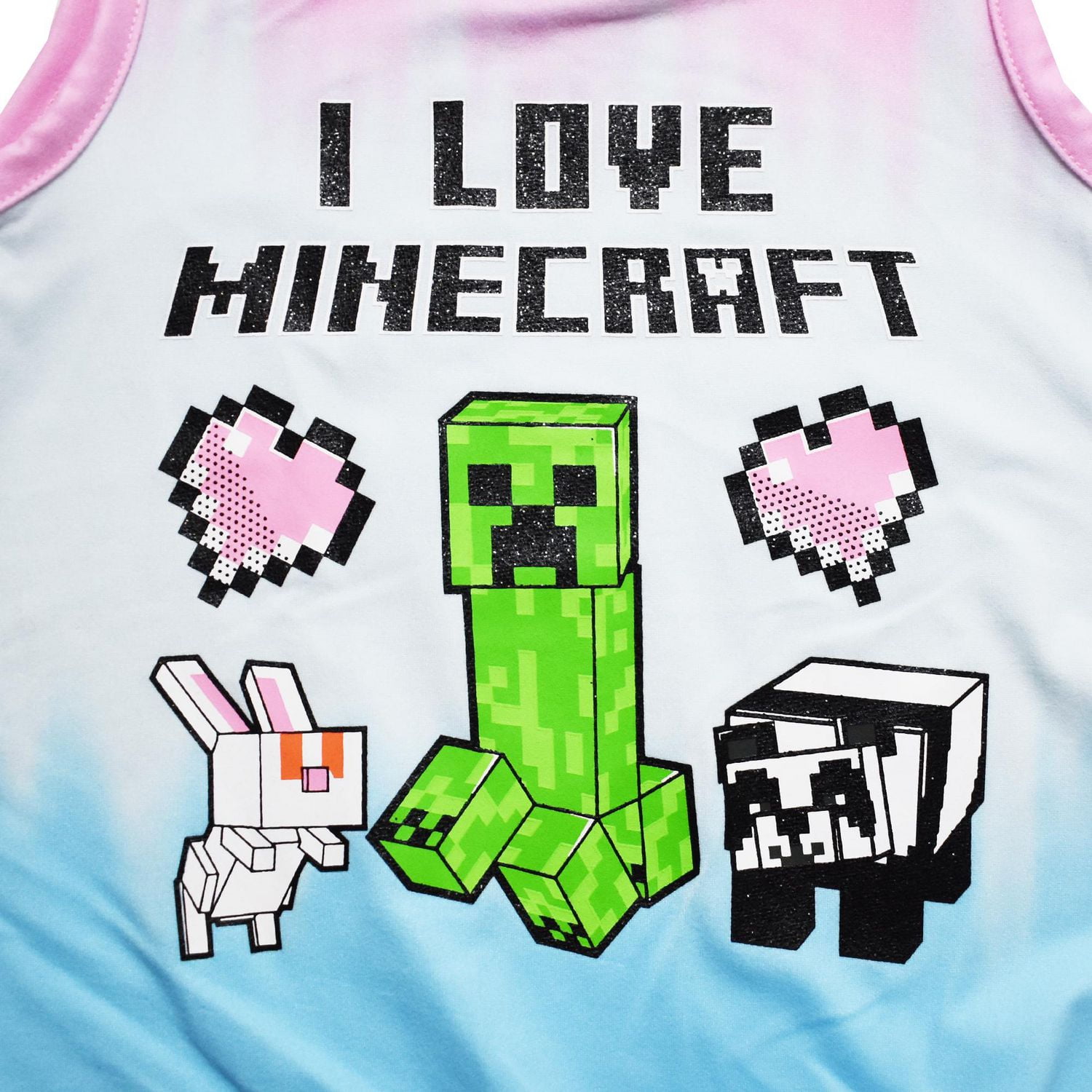Girls Minecraft Love Friends Front Tie Tank Top