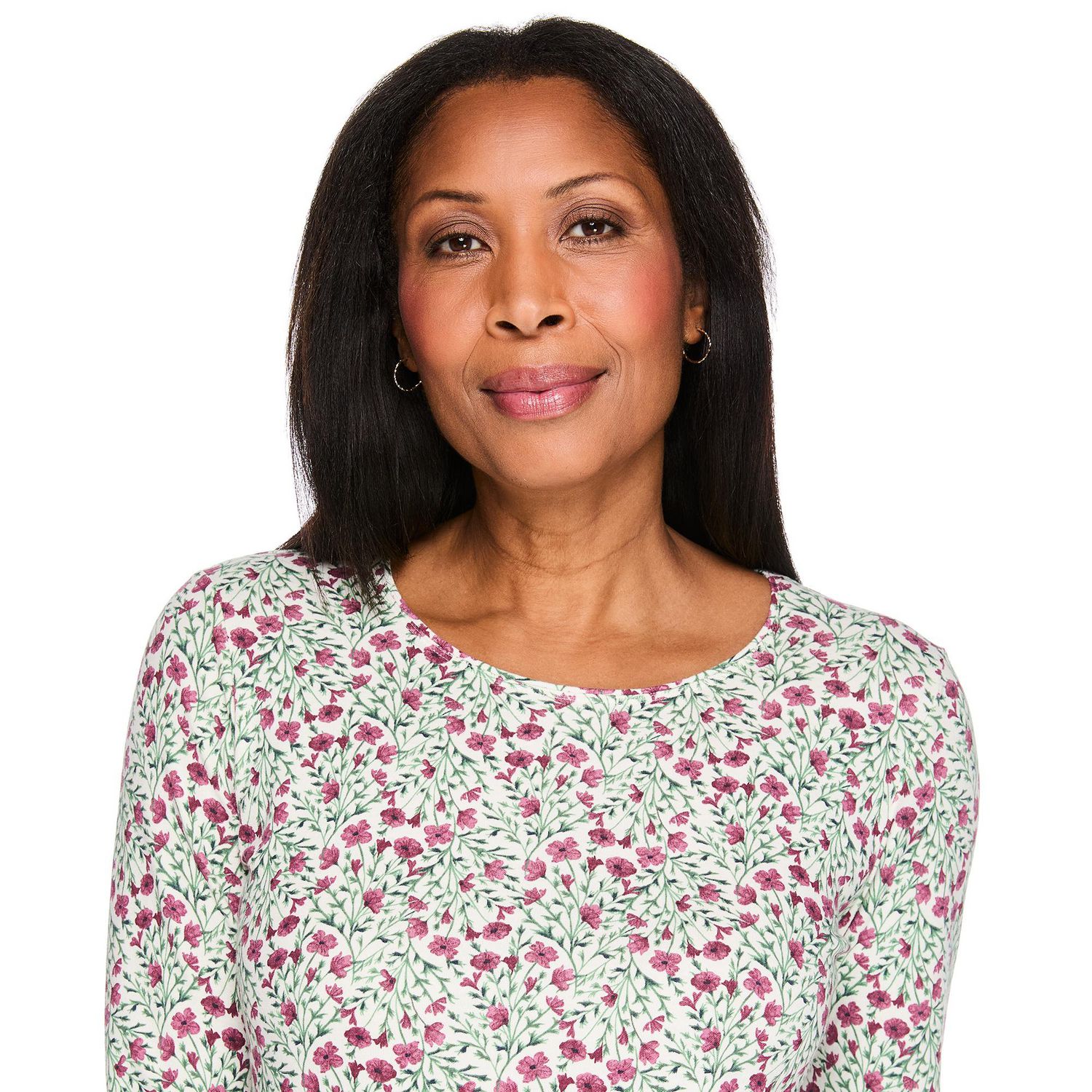 T-shirt imprimé à encolure dégagée Karen Scott pour femmes