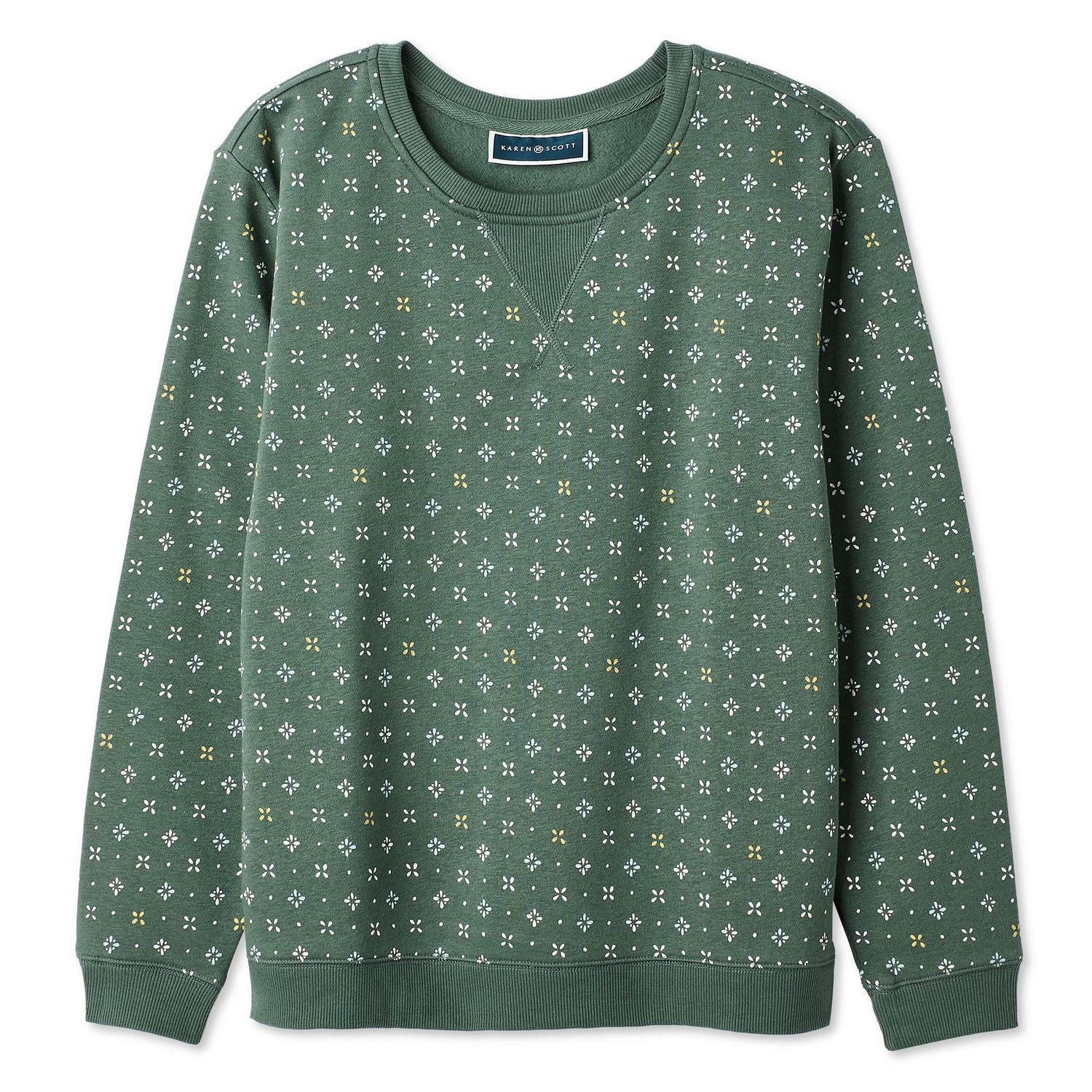 Karen Scott Women's Crew-Neck Printed Sweatshirt