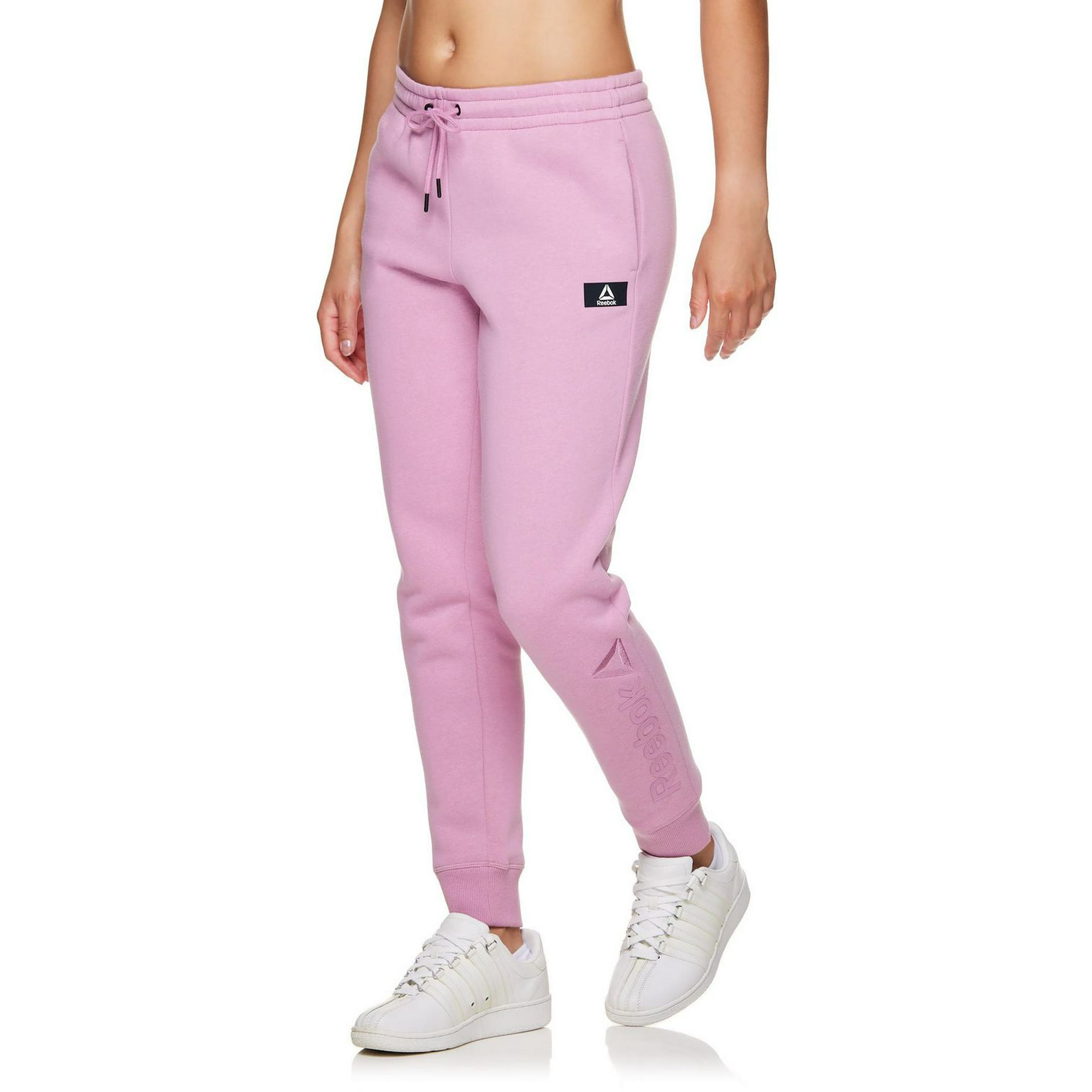 Reebok Women's Elite Cozy Gray Pink Fleece Jogger Pants, M, L, XL, XXL,  XXXL NEW