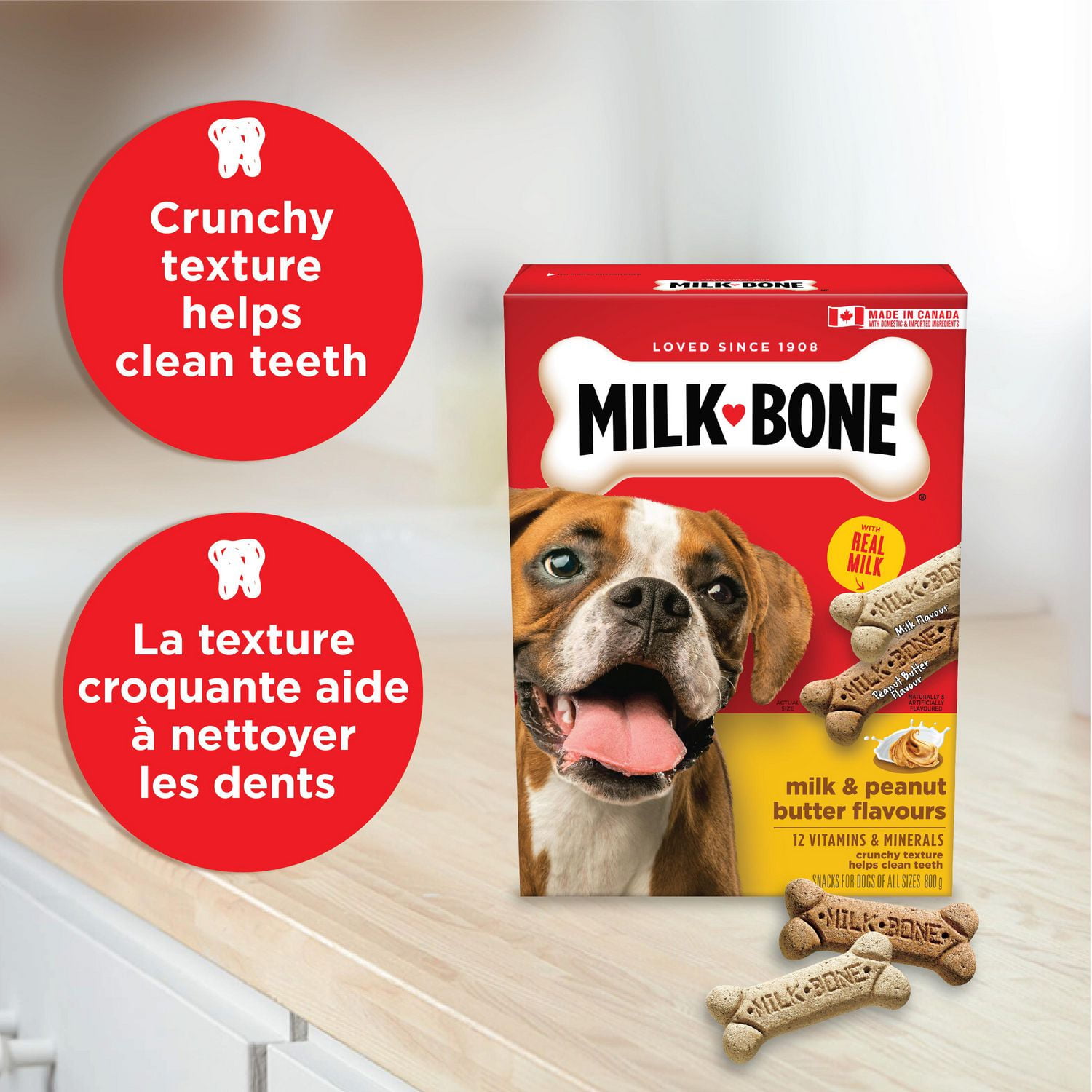 Milk Bone Crunchy Dog Treats Milk Peanut Butter Flavour 800g