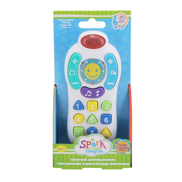 Spark Create Imagine Electronic Learning Remote Toy Talking Numbers Shapes Colors Batteries Included, Electronic Learning Remote Talking Toy