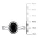 Bague entrecroisée de forme auréole avec saphir noir 1,60 CT PBT et accents de diamants, en argent sterling – image 3 sur 4
