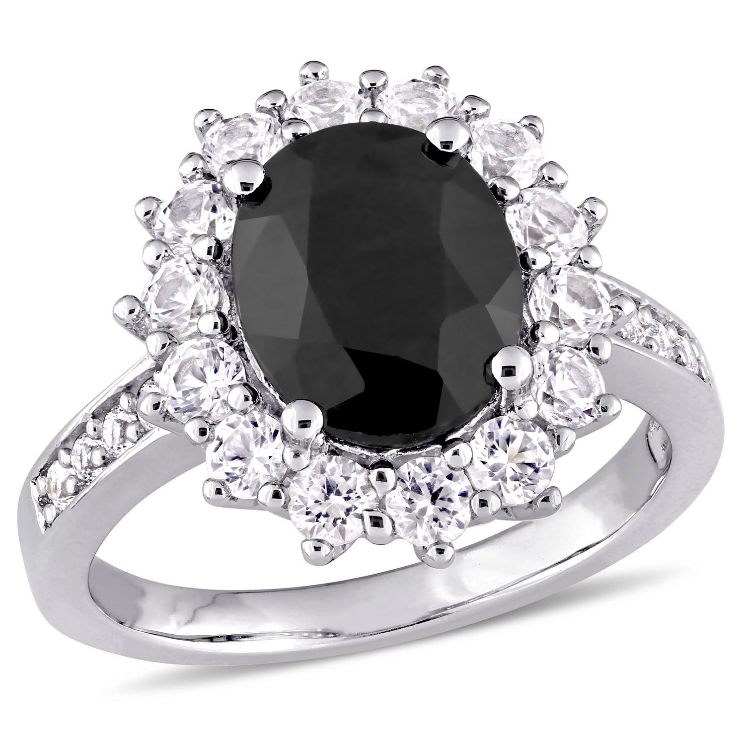 Asteria 5 Carat T.G.W. Black Sapphire and Created White Sapphire ...