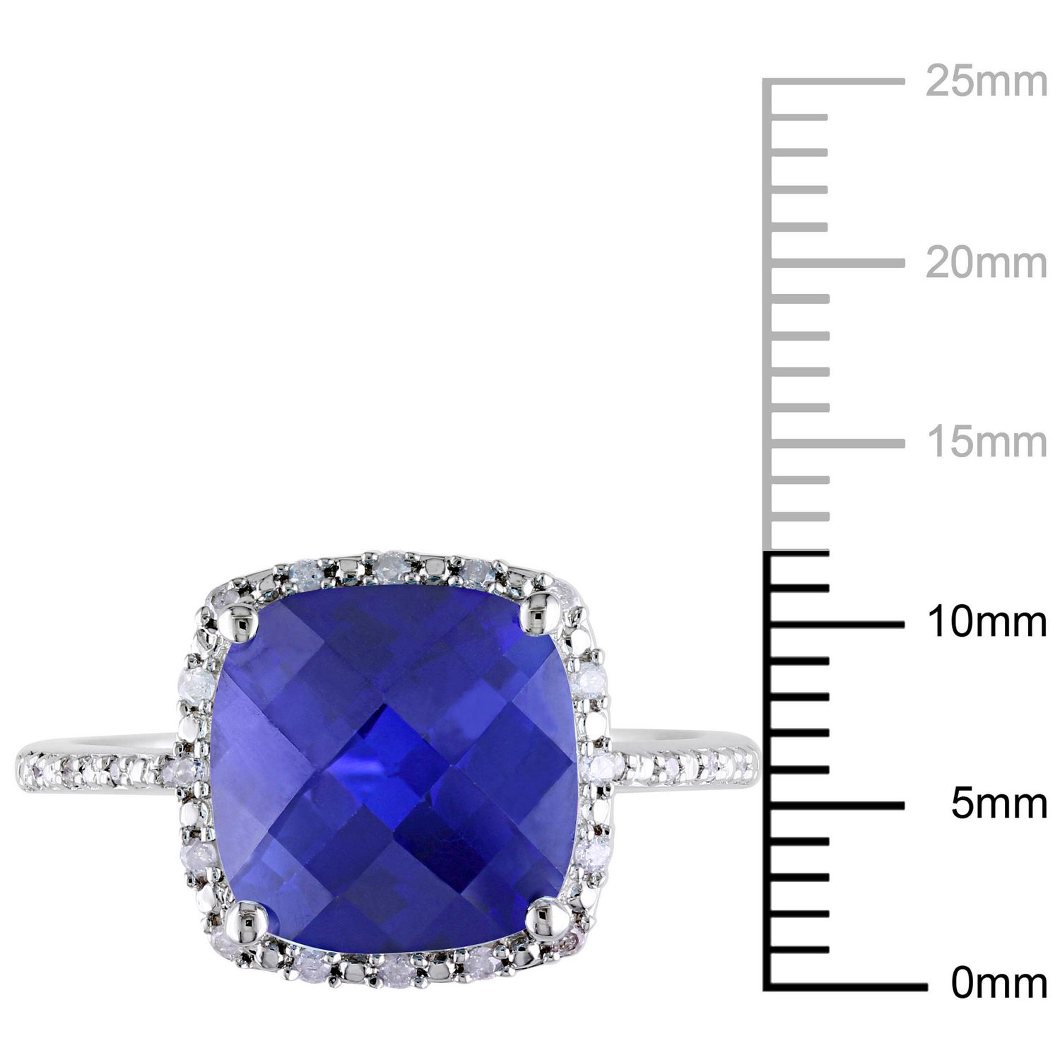 Tangelo 5.75 Carat T.G.W. Created Blue Sapphire And Diamond-Accent