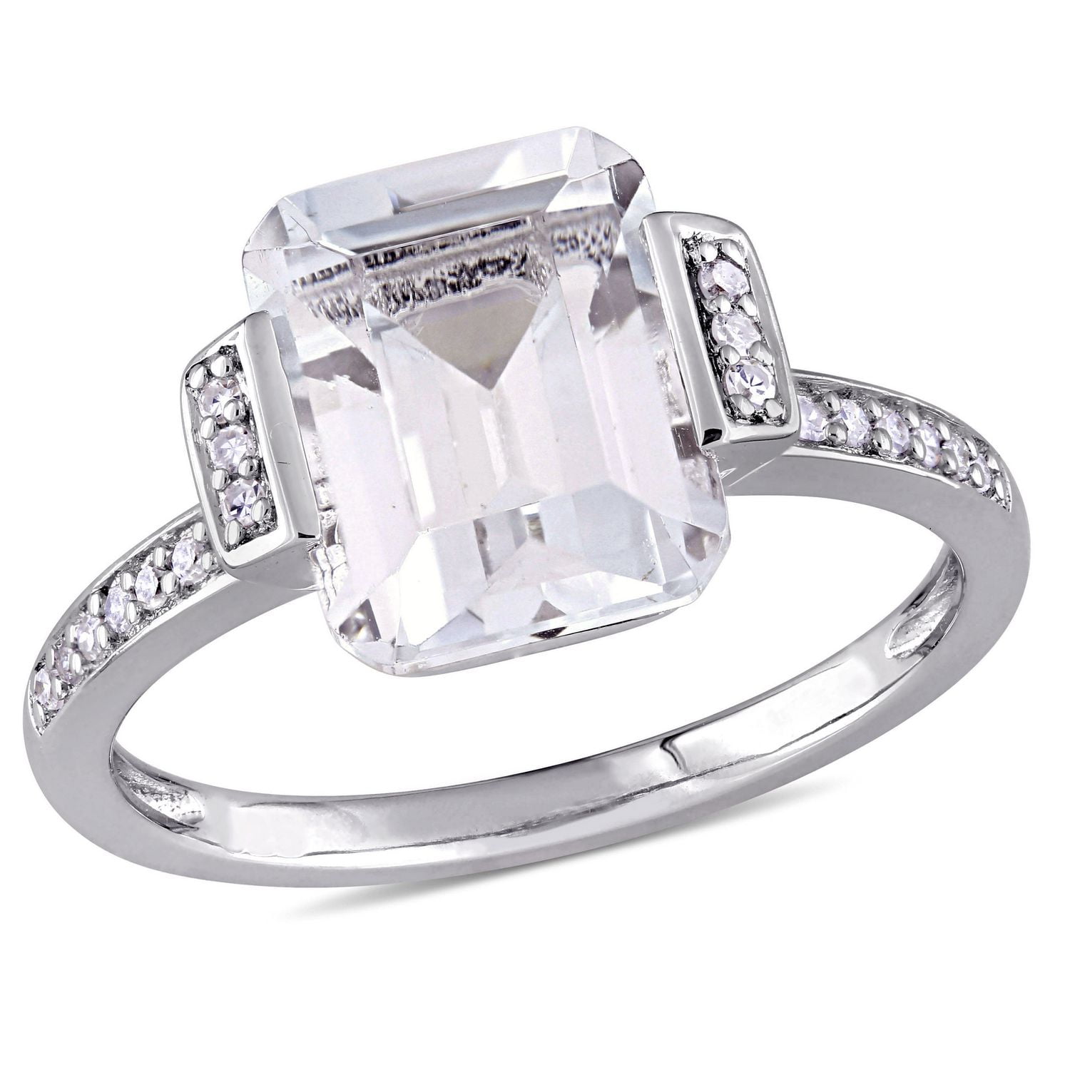 Miabella 4 Carat T.G.W. White Topaz And DiamondAccent Sterling Silver