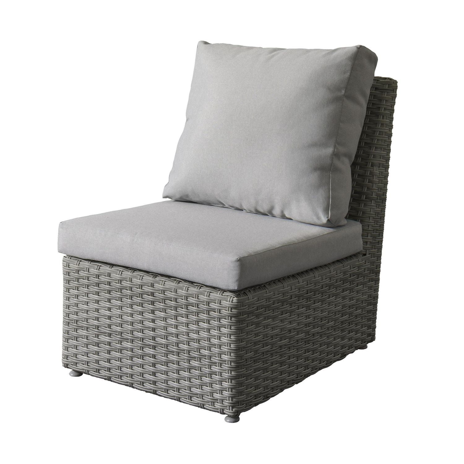 CorLiving Brisbane Weather Resistant Resin Wicker Armless Patio Chair, Blended Grey Walmart Canada