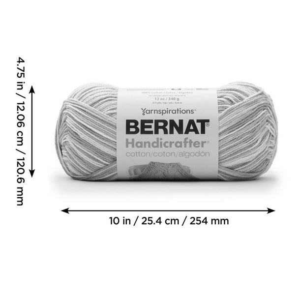 Bernat® Handicrafter® Ombre Yarn, Cotton #4 Medium, 12oz/340g, 573 Yards,  Cotton #4 Medium Yarn 