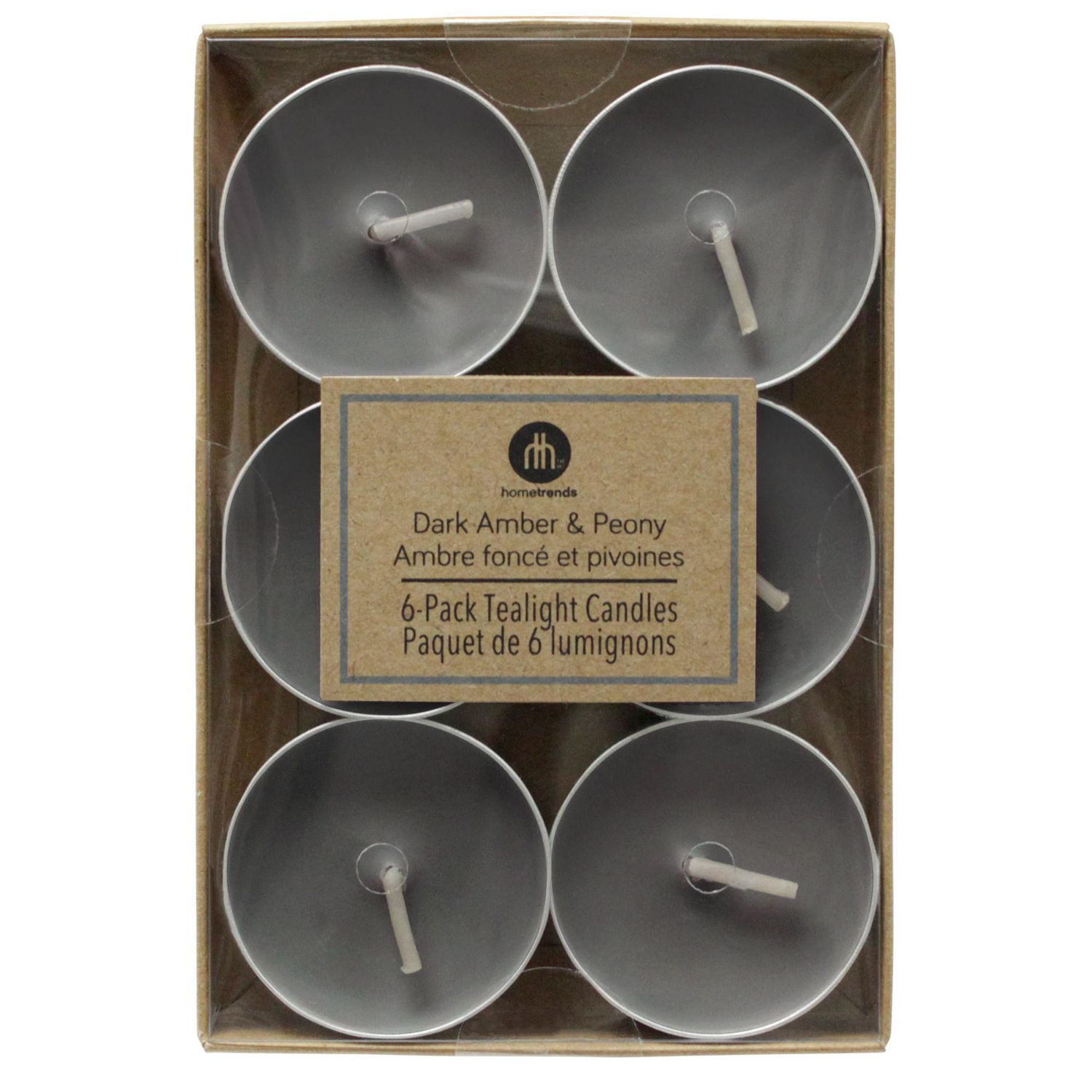 Hometrends DARK AMBER & PEONY 6Pack Tealight Candles Walmart Canada
