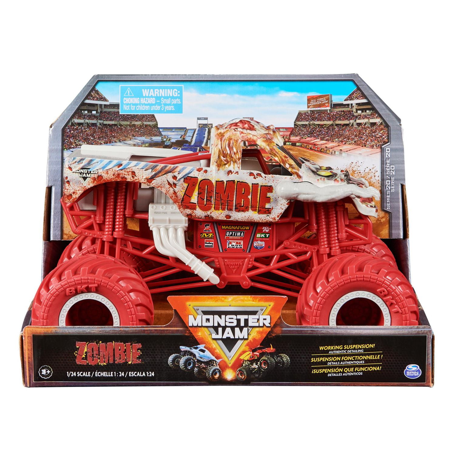 Monster Jam, Official Zombie Monster Truck, Collector Die-Cast Vehicle,  1:24 Scale, Kids Toys for Boys and Girls Ages 3 and up