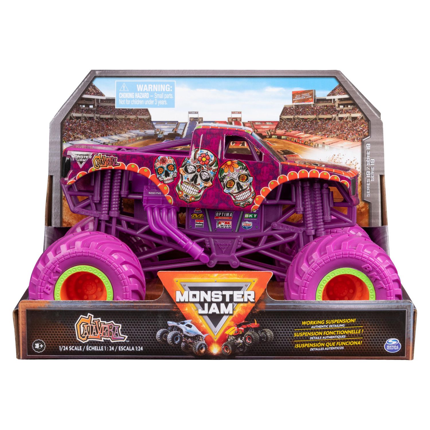 Monster Jam, Official Calavera Monster Truck, Collector Die-Cast Vehicle,  1:24 Scale, Kids Toys for Boys and Girls Ages 3 and up