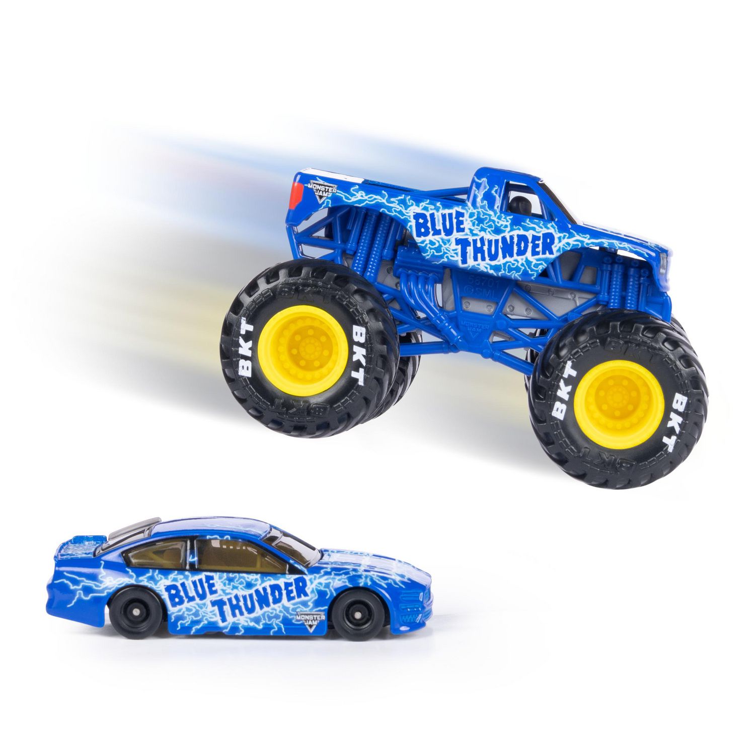 Monster Jam, Official Blue Thunder Monster Truck and Race Car in 1 