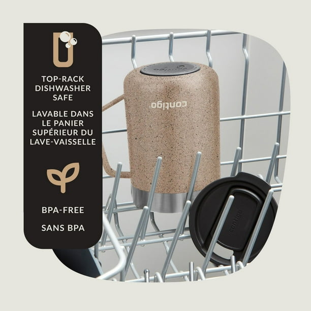  Contigo Streeterville Stainless Steel Travel Mug with  Splash-Proof Lid, 14oz Vacuum-Insulated Coffee Mug with Handle & Grip Base  to Prevent Slipping, Dishwasher Safe, Salt & Dark Ice: Home & Kitchen