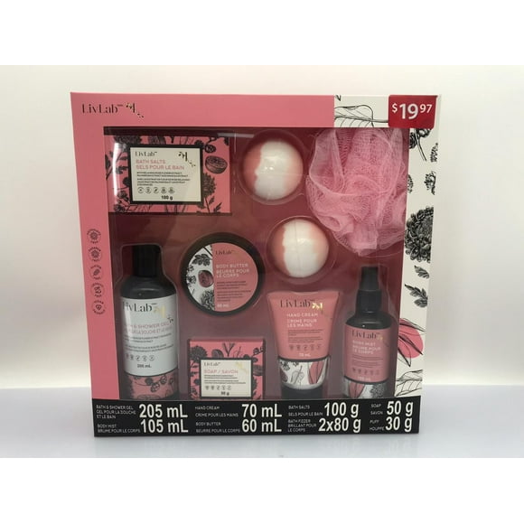 LivLab bath gift set pink