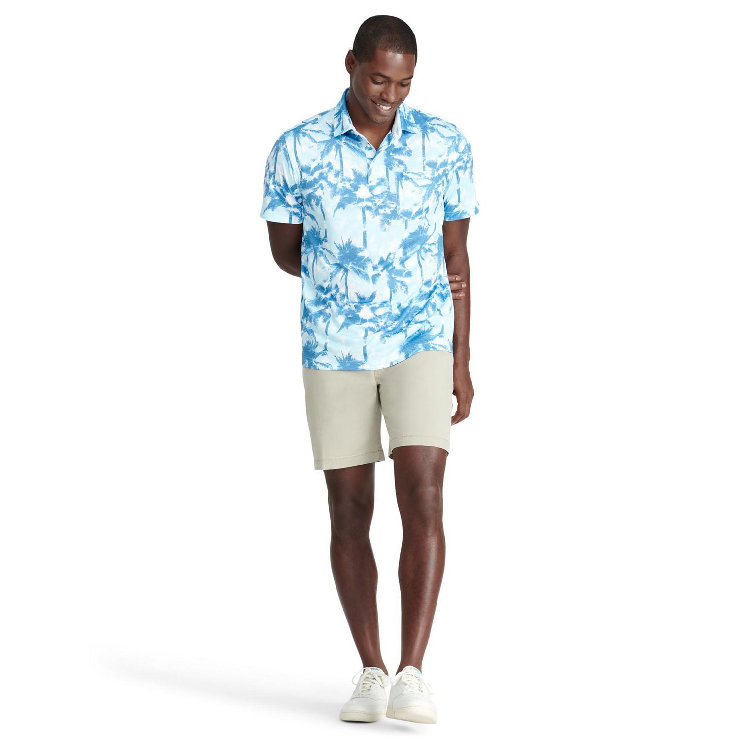 IZOD MENS SHORT SLEEVE PRINT POLO