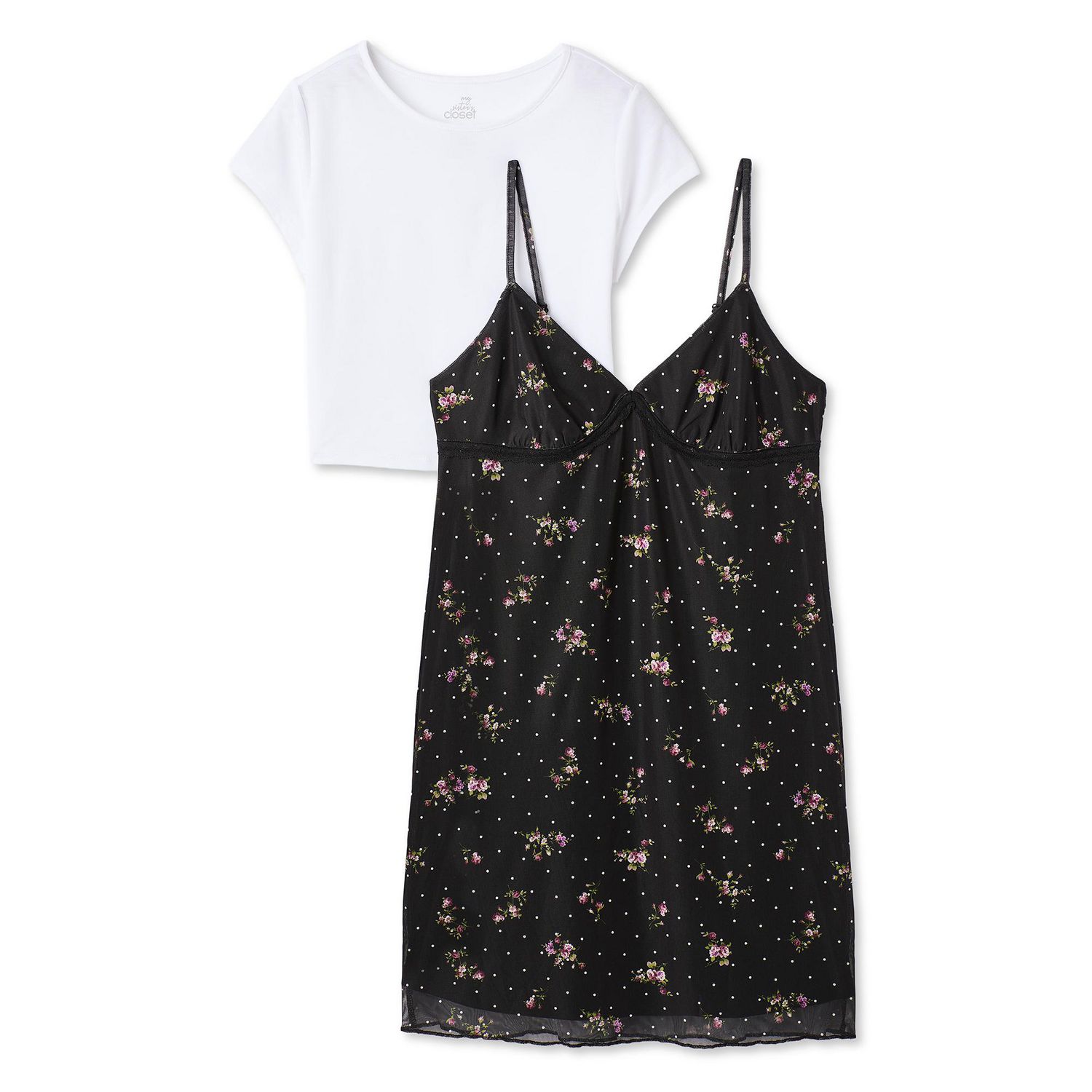 Ensemble 2 pièces avec t-shirt et mini-robe en maille imprimée sur l’ensemble My Sister’s Closet pour filles