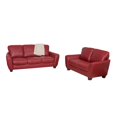 thumbnail image 1 of CorLiving Jazz Red Bonded Leather 2 Piece Sofa Set, 1 of 7