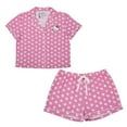 thumbnail image 1 of Women's Hello Kitty Pink  Button-Up Shirt & Shorts Sleep Set - Online Exclusive, 1 of 7