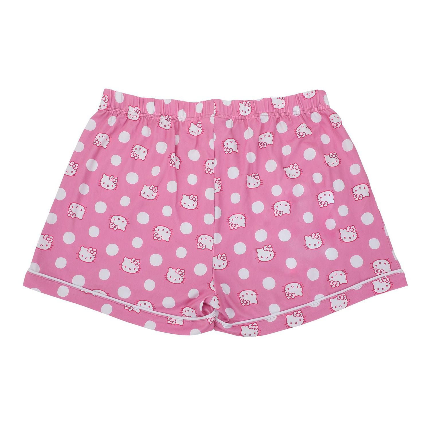 Women's Hello Kitty Pink  Button-Up Shirt & Shorts Sleep Set - Online Exclusive