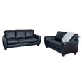 thumbnail image 1 of CorLiving Jazz Black Bonded Leather 2 Piece Sofa Set, 1 of 7