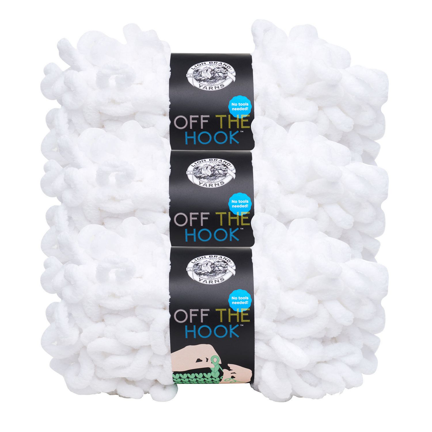 Lion Brand Yarn Off the Hook Sugarcane 3Pack 516100 Novelty Loop Yarn