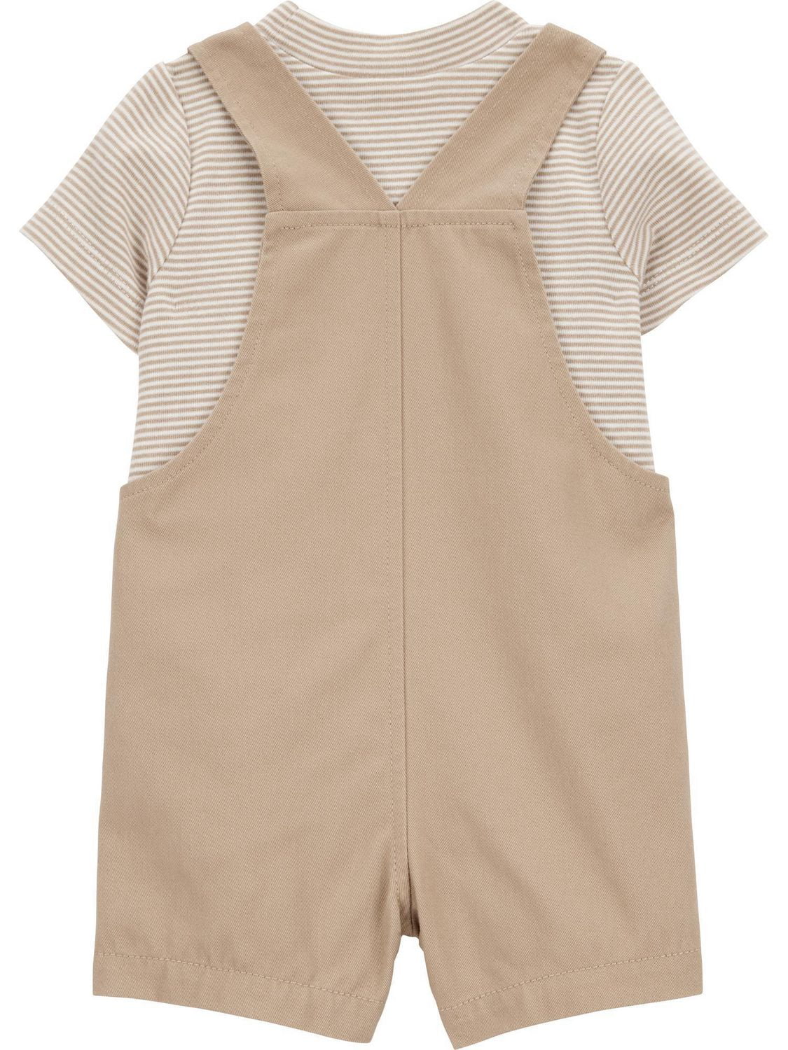 Carter's Child of Mine Baby Boys' Brown and White Shortall Set
