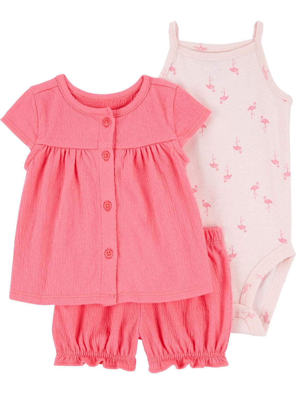Carter's Child of Mine Baby Girls' Pink Flamingo Diaper Cover Set