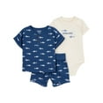 thumbnail image 1 of Carter's Child of Mine Baby Boys' Blue Shark Diaper Cover Set, 1 of 6