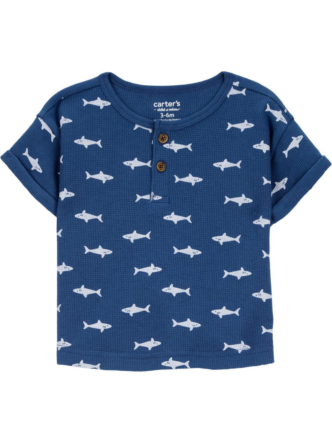 Carter's Child of Mine Baby Boys' Blue Shark Diaper Cover Set