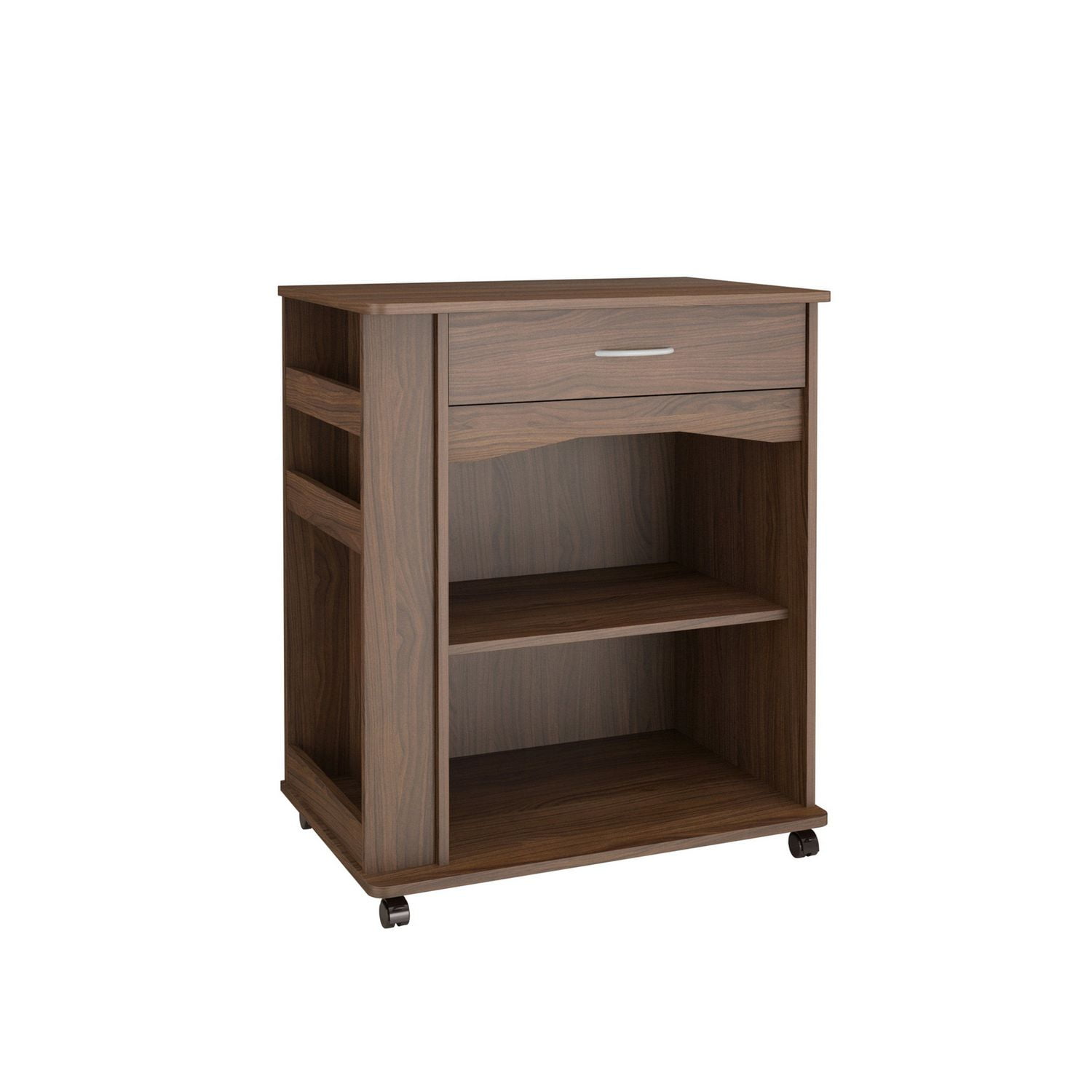 Nexera Walnut 1 Drawer Mobile Microwave Cart Walmart Canada